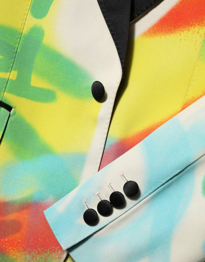 Dolce & Gabbana Multicolor Graffiti SICILIA 1 Button Men Suit Blazer by Dolce & Gabbana outlet now on sale