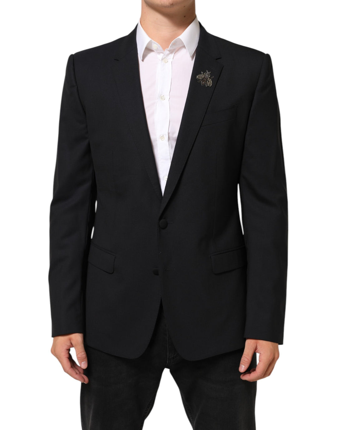 Dolce & Gabbana Black Bee MARTINI 2 Button Men Suit Blazer by Dolce & Gabbana outlet now on sale