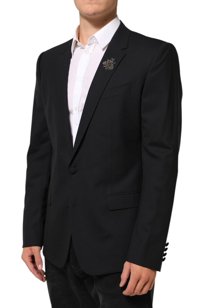 Dolce & Gabbana Black Bee MARTINI 2 Button Men Suit Blazer by Dolce & Gabbana outlet now on sale