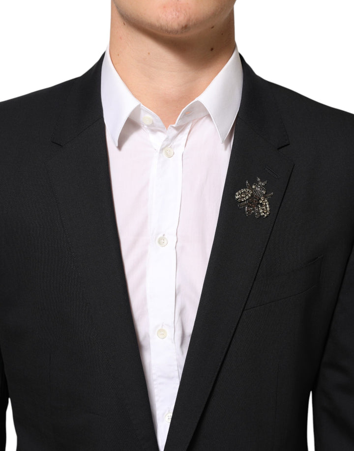Dolce & Gabbana Black Bee MARTINI 2 Button Men Suit Blazer by Dolce & Gabbana outlet now on sale