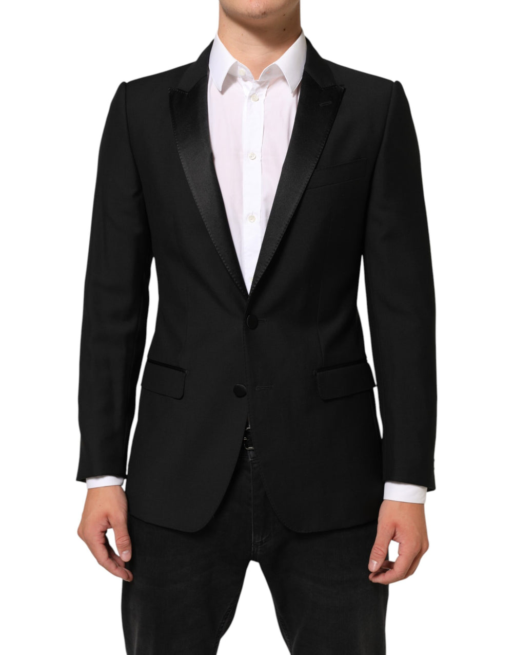 Dolce & Gabbana Black Wool MARTINI 2 Button Men Suit Blazer by Dolce & Gabbana outlet now on sale