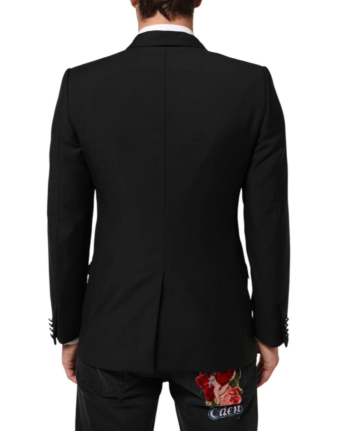 Dolce & Gabbana Black Wool MARTINI 2 Button Men Suit Blazer by Dolce & Gabbana outlet now on sale