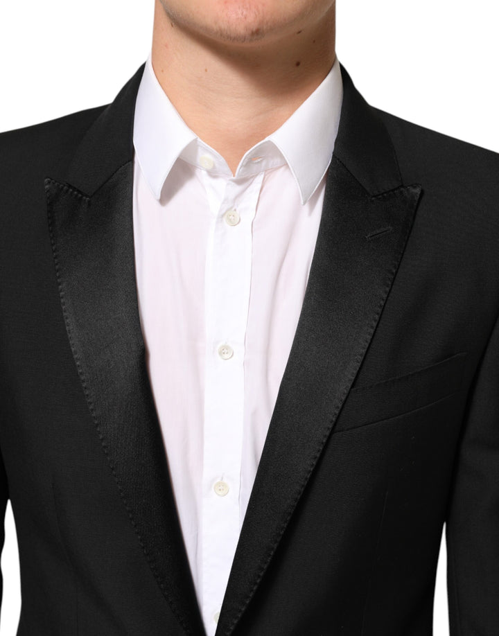 Dolce & Gabbana Black Wool MARTINI 2 Button Men Suit Blazer by Dolce & Gabbana outlet now on sale