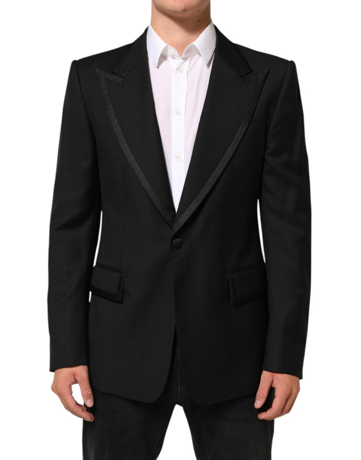 Dolce & Gabbana Black Wool 1 Button Suit Jacket Men Blazer by Dolce & Gabbana outlet now on sale