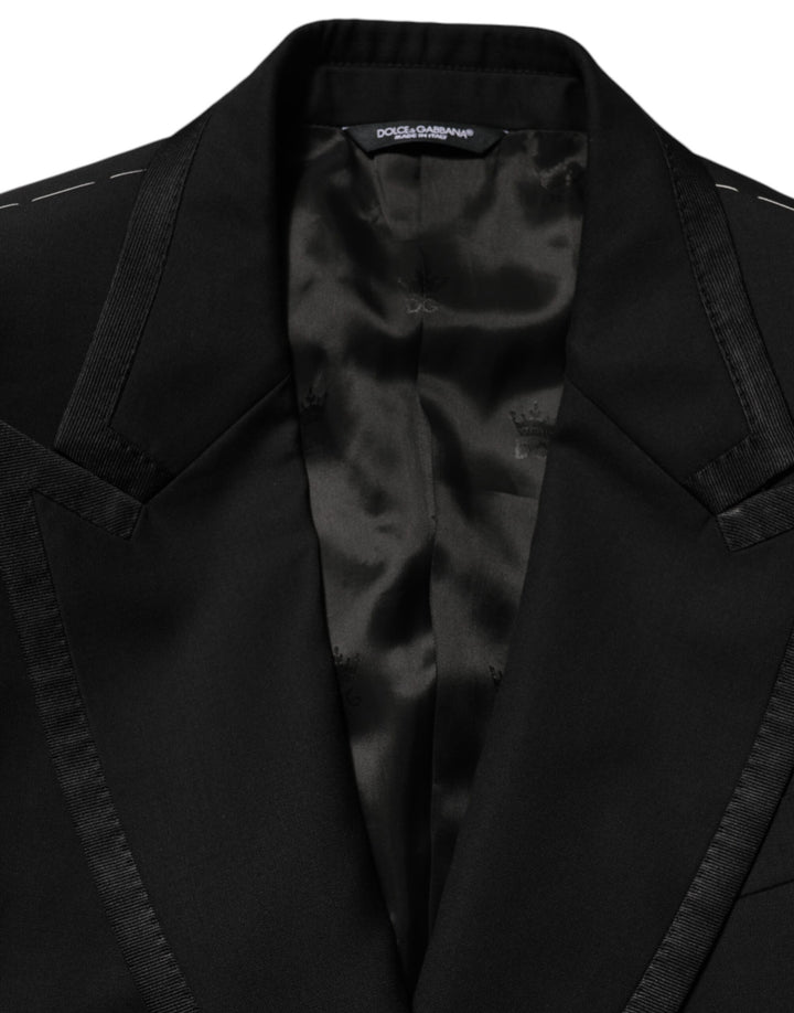 Dolce & Gabbana Black Wool 1 Button Suit Jacket Men Blazer by Dolce & Gabbana outlet now on sale