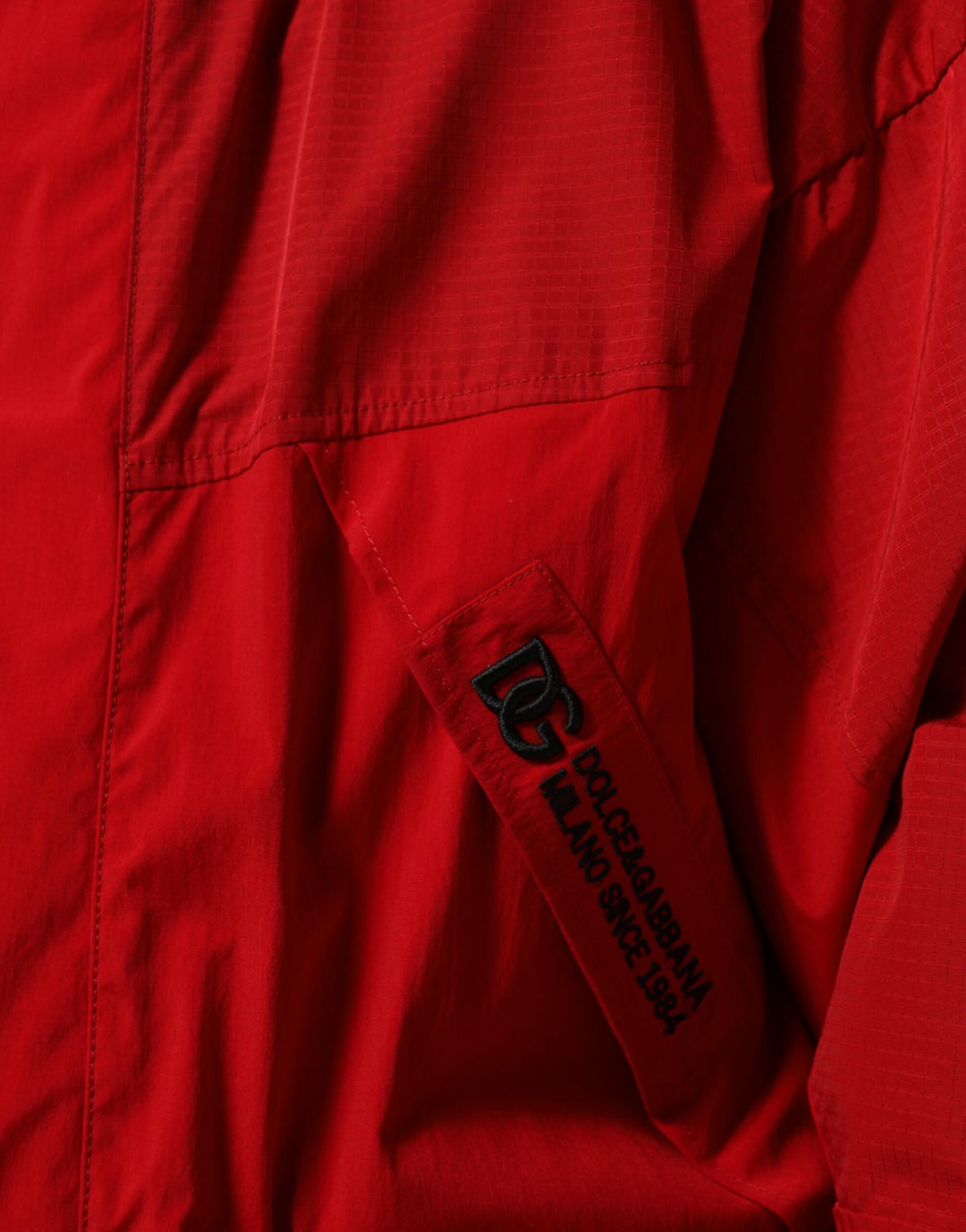 Dolce &amp; Gabbana Sample Sale Dolce &amp; Gabbana Red Nylon Hooded Men Full Zip Parka Jacket - | Designer outlet