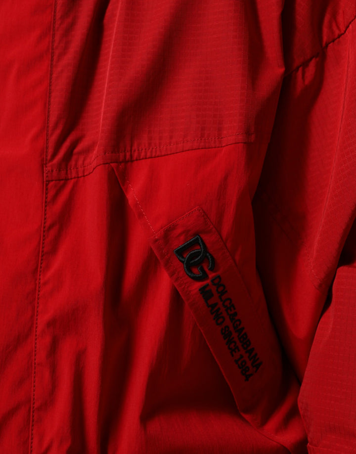 Dolce &amp; Gabbana Sample Sale Dolce &amp; Gabbana Red Nylon Hooded Men Full Zip Parka Jacket - | Designer outlet