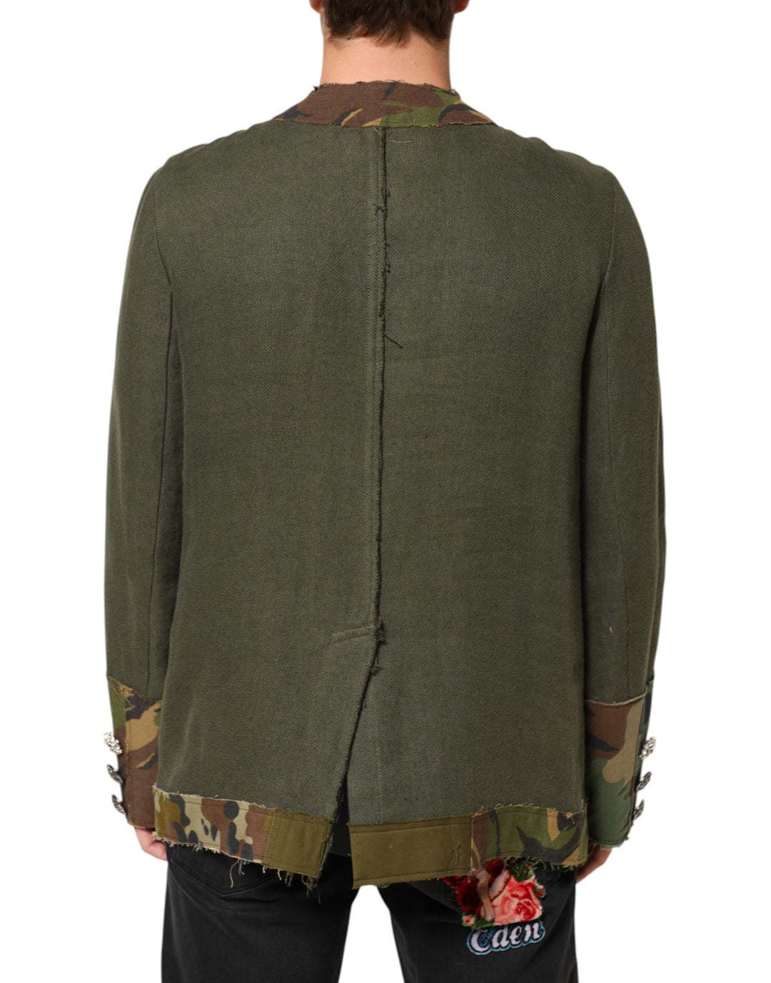 Dolce &amp; Gabbana Sample Sale Dolce &amp; Gabbana Brown Camouflage Linen Button Down Jacket - | Designer outlet
