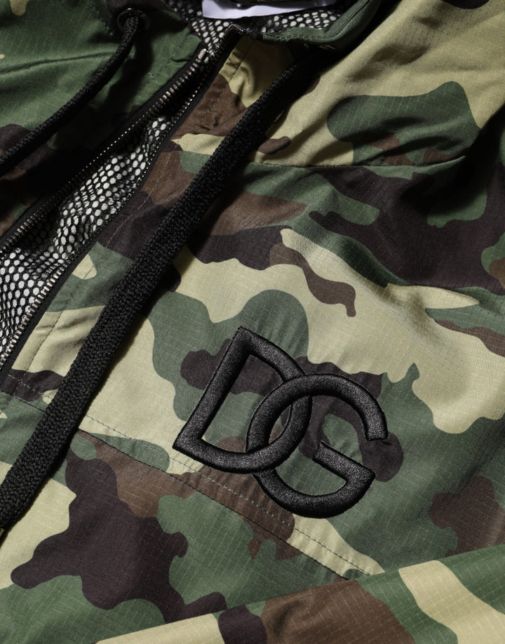 Dolce &amp; Gabbana Sample Sale Dolce &amp; Gabbana Green Camouflage Hooded Sweatshirt Jacket - | Designer outlet