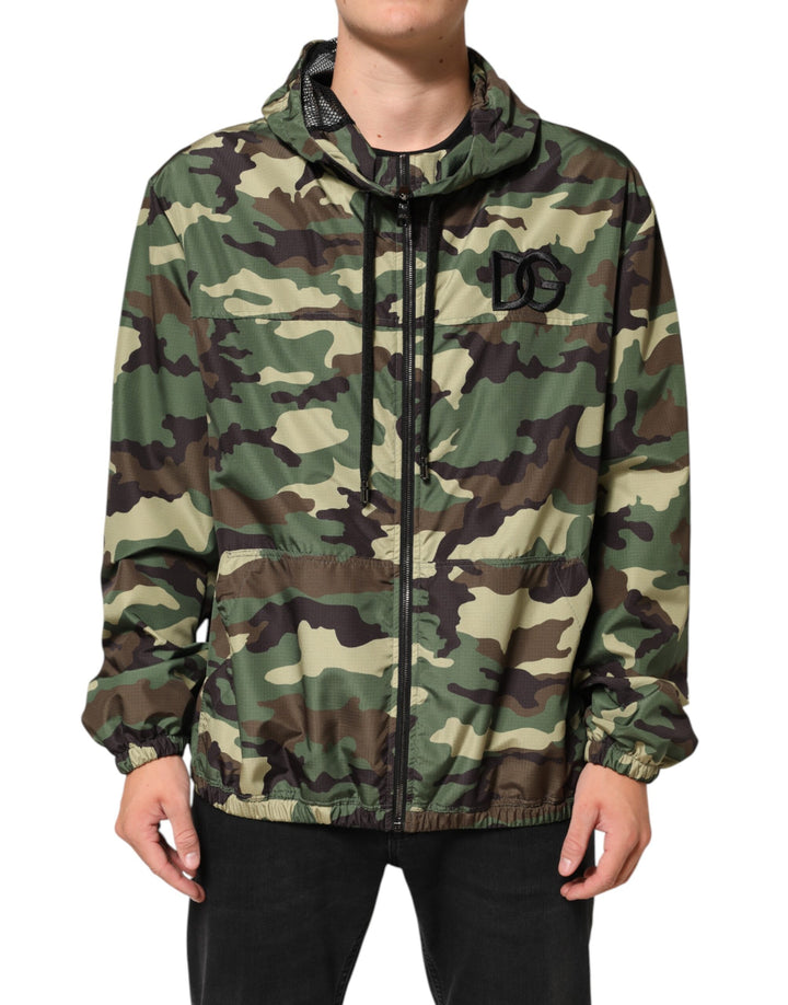 Dolce &amp; Gabbana Sample Sale Dolce &amp; Gabbana Green Camouflage Hooded Sweatshirt Jacket - | Designer outlet