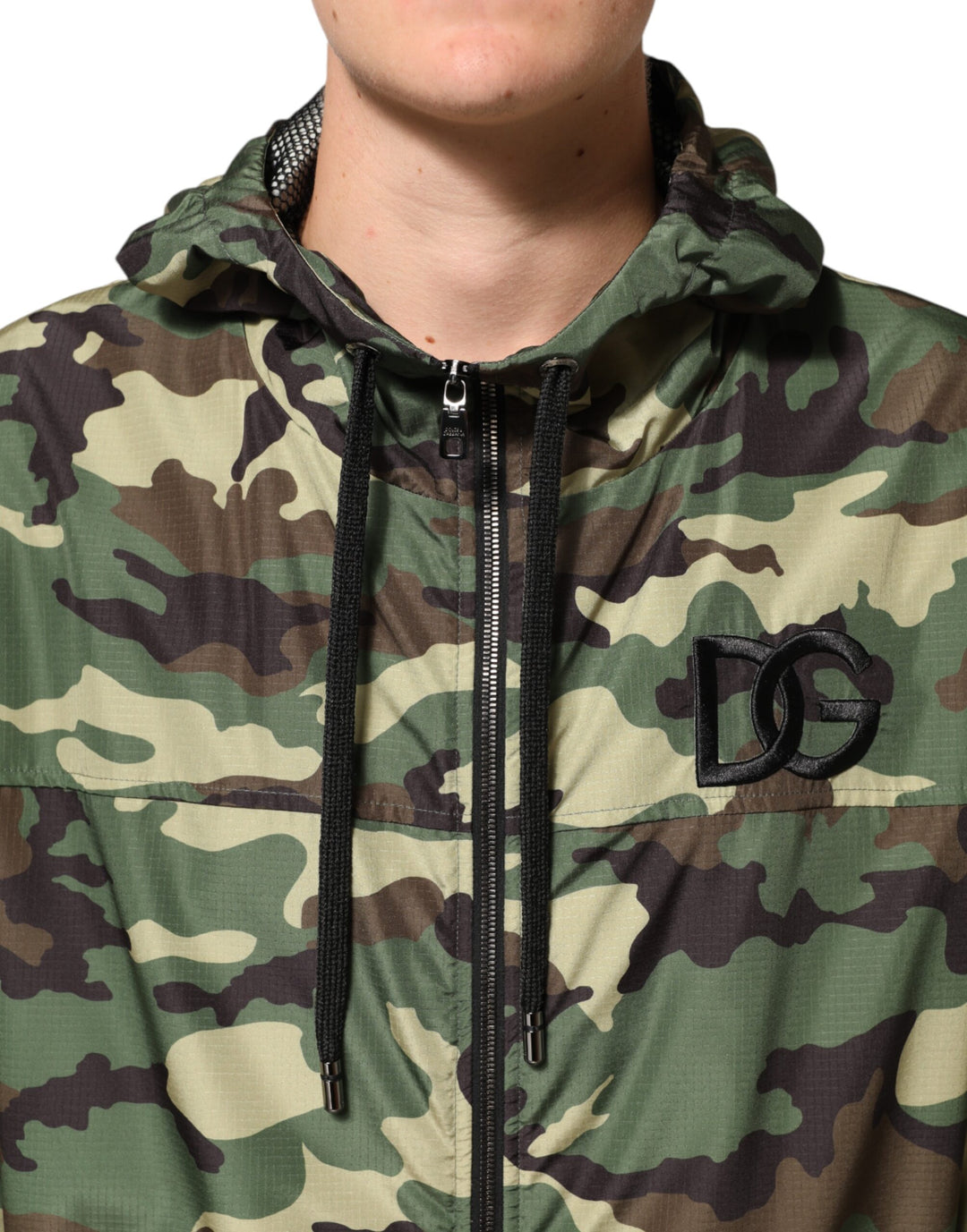 Dolce &amp; Gabbana Sample Sale Dolce &amp; Gabbana Green Camouflage Hooded Sweatshirt Jacket - | Designer outlet