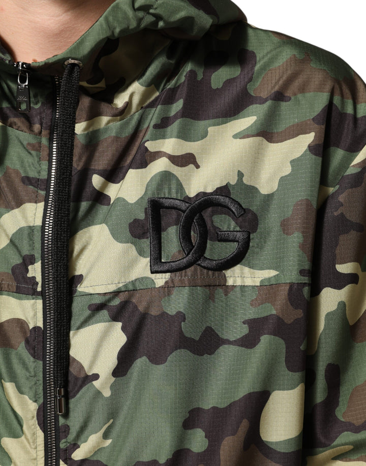 Dolce &amp; Gabbana Sample Sale Dolce &amp; Gabbana Green Camouflage Hooded Sweatshirt Jacket - | Designer outlet