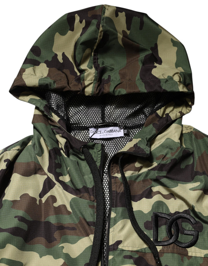 Dolce &amp; Gabbana Sample Sale Dolce &amp; Gabbana Green Camouflage Hooded Sweatshirt Jacket - | Designer outlet