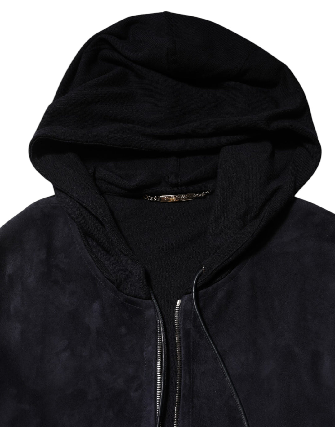 Dolce &amp; Gabbana Sample Sale Dolce &amp; Gabbana Black Leather Full Zip Hooded Blouson Jacket - | Designer outlet