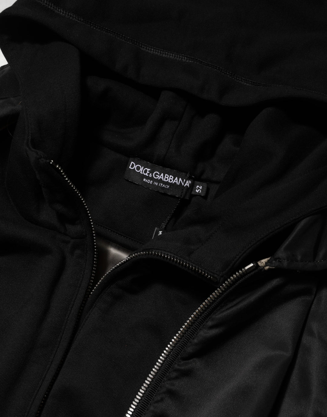 Dolce &amp; Gabbana Sample Sale Dolce &amp; Gabbana Black Cotton Hooded Full Zip Bomber Jacket - | Designer outlet