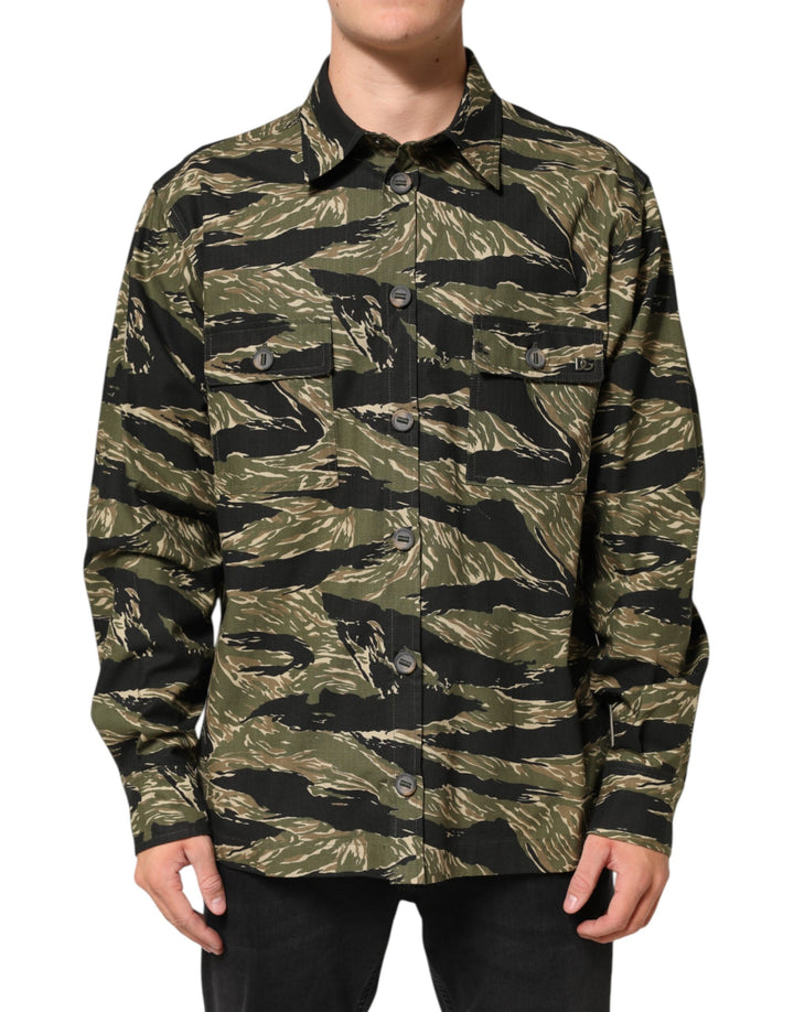 Dolce &amp; Gabbana Sample Sale Dolce &amp; Gabbana Multicolor Camouflage Cotton Casual Shirt - | Designer outlet