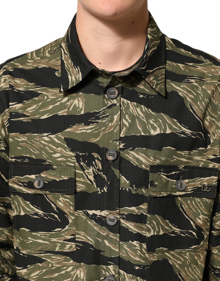 Dolce &amp; Gabbana Sample Sale Dolce &amp; Gabbana Multicolor Camouflage Cotton Casual Shirt - | Designer outlet