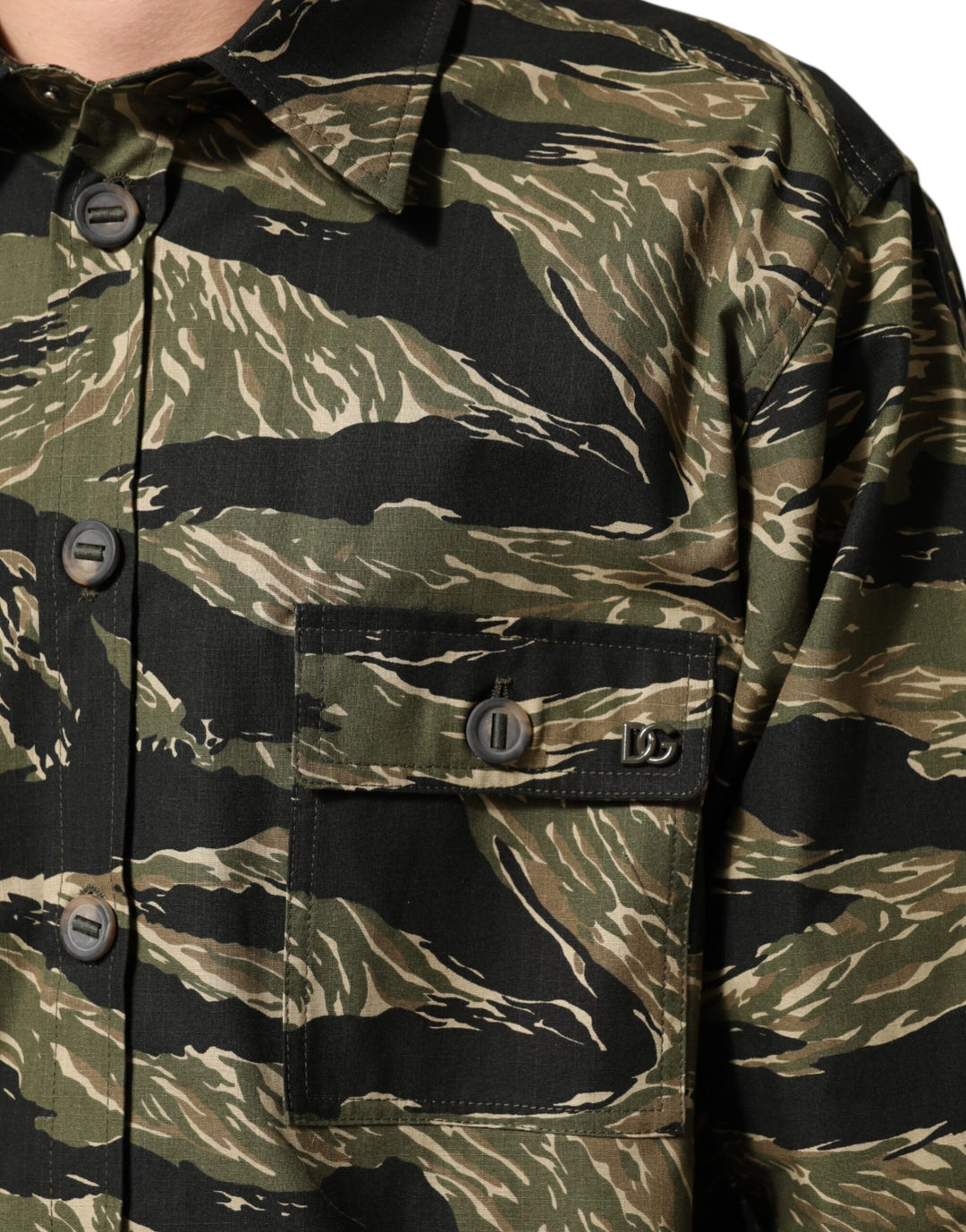 Dolce &amp; Gabbana Sample Sale Dolce &amp; Gabbana Multicolor Camouflage Cotton Casual Shirt - | Designer outlet