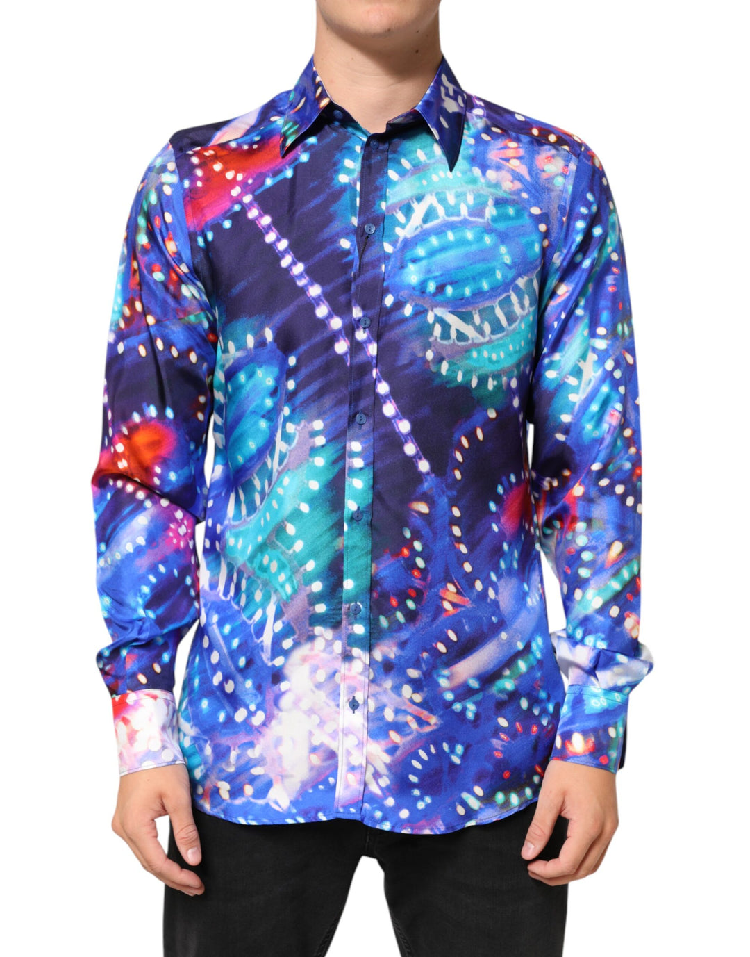 Dolce &amp; Gabbana Sample Sale Dolce &amp; Gabbana Multicolor Luminarie MARTINI Slim Men Shirt - | Designer outlet