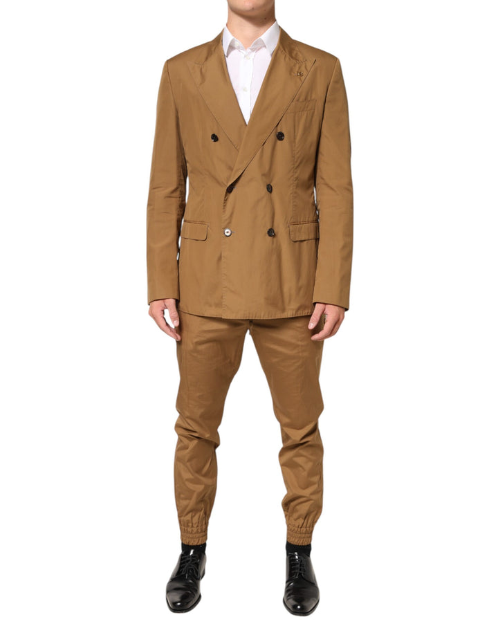 Dolce & Gabbana Brown TAORMINA Double-Breasted 2 Piece Suit by Dolce & Gabbana outlet now on sale