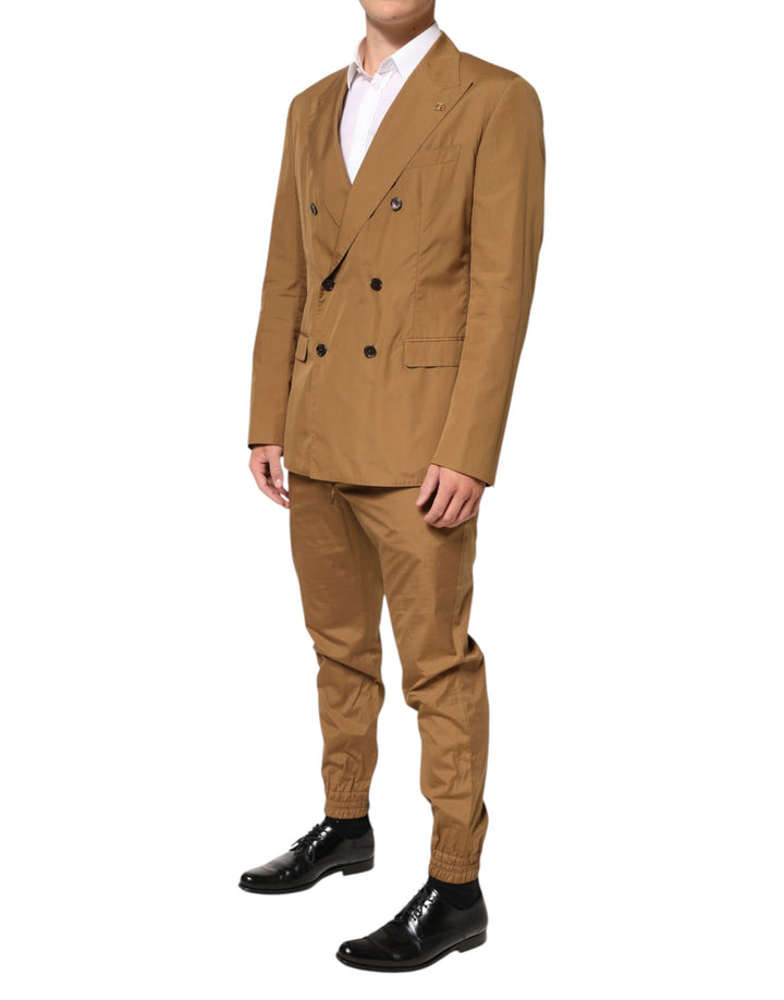 Dolce & Gabbana Brown TAORMINA Double-Breasted 2 Piece Suit by Dolce & Gabbana outlet now on sale