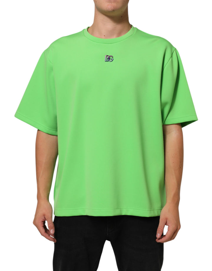 Dolce &amp; Gabbana Green Logo Crew Neck Short Sleeves T-shirt by Dolce &amp; Gabbana outlet now on sale