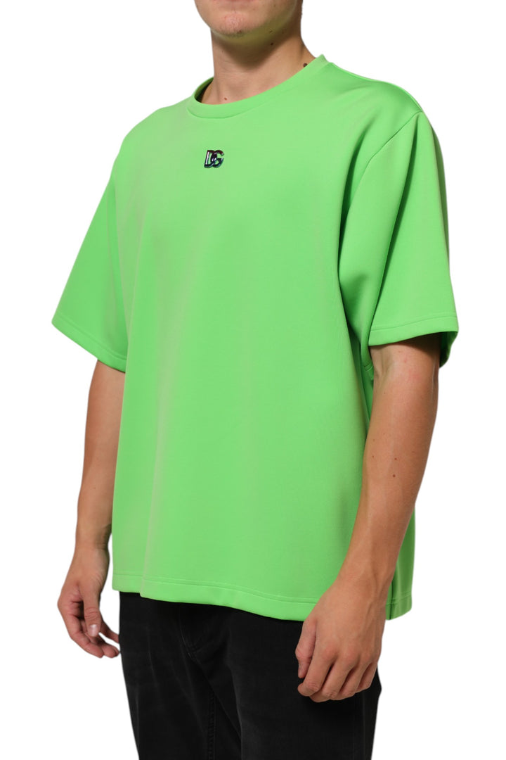 Dolce &amp; Gabbana Green Logo Crew Neck Short Sleeves T-shirt by Dolce &amp; Gabbana outlet now on sale