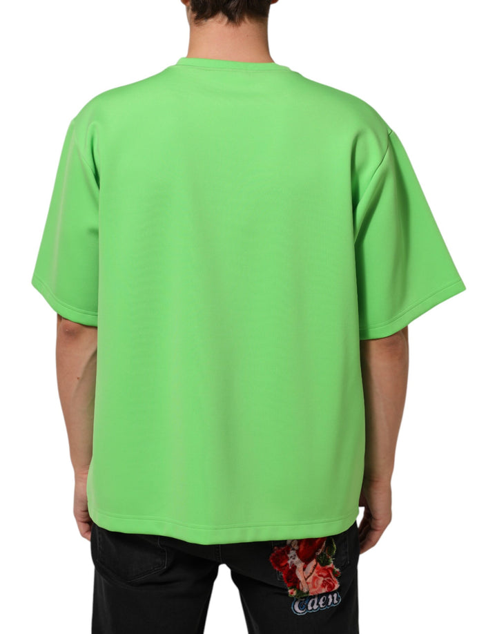 Dolce &amp; Gabbana Sample Sale Dolce &amp; Gabbana Green Logo Crew Neck Short Sleeves T-shirt - | Designer outlet