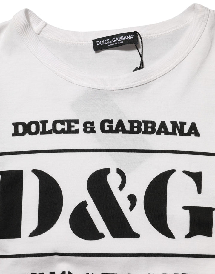 Dolce &amp; Gabbana White Logo Camouflage Crew Neck Men T-shirt by Dolce &amp; Gabbana outlet now on sale