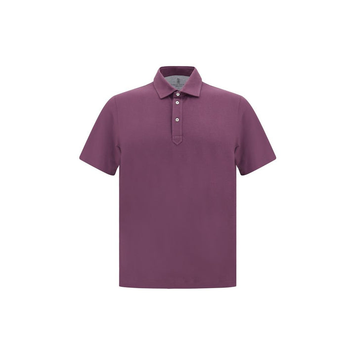 Brunello Cucinelli Purple Cotton Polo Shirt