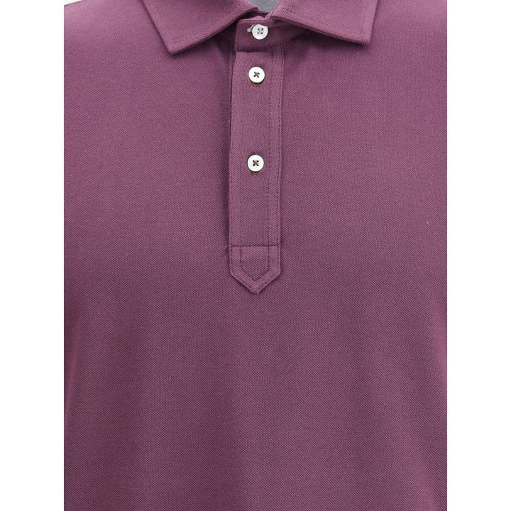 Brunello Cucinelli Purple Cotton Polo Shirt