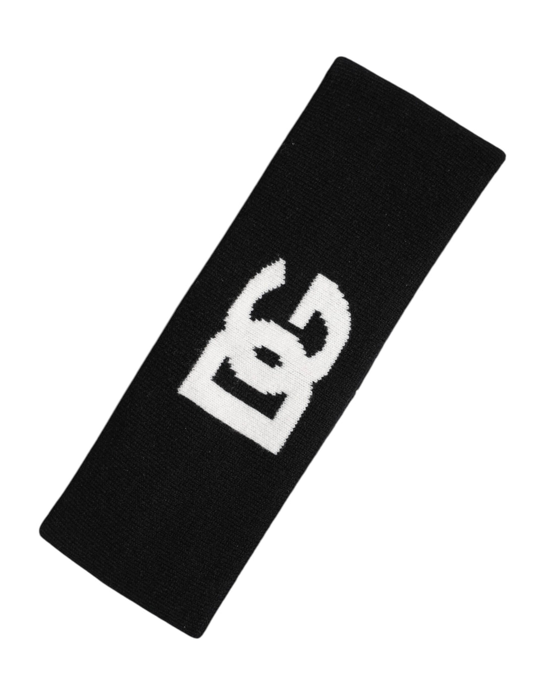 Dolce & Gabbana Black White Cashmere Headband DG Logo One Size Hat