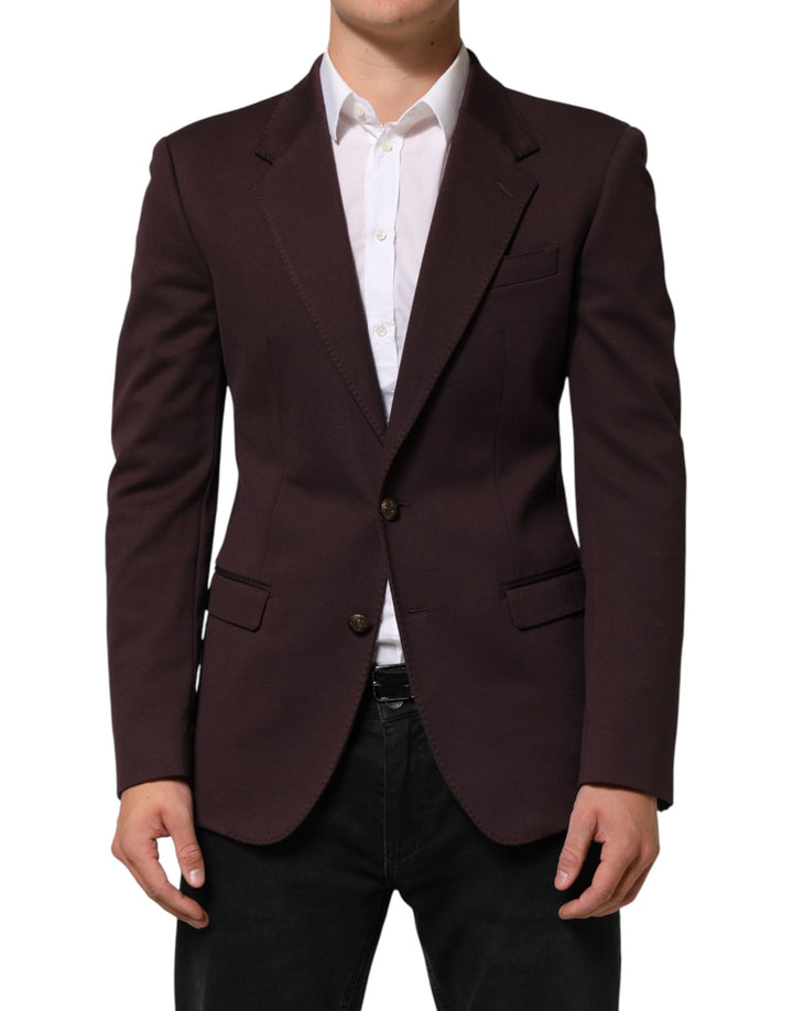 Dolce & Gabbana Maroon Cotton 2 Buttons Suit Jacket Blazer by Dolce & Gabbana outlet now on sale