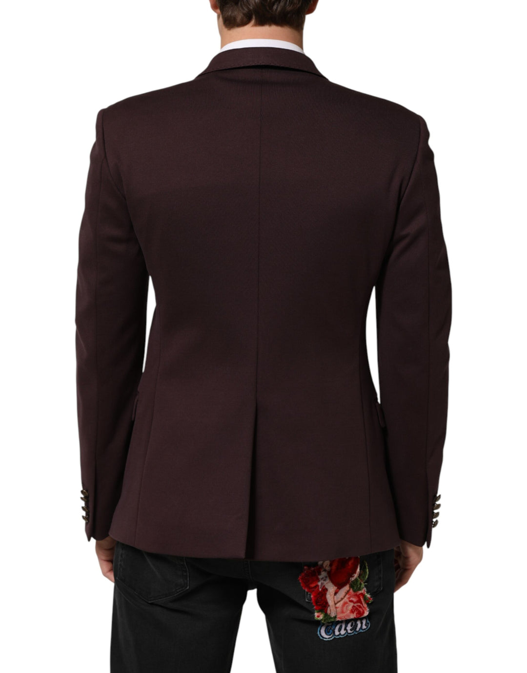 Dolce & Gabbana Maroon Cotton 2 Buttons Suit Jacket Blazer by Dolce & Gabbana outlet now on sale