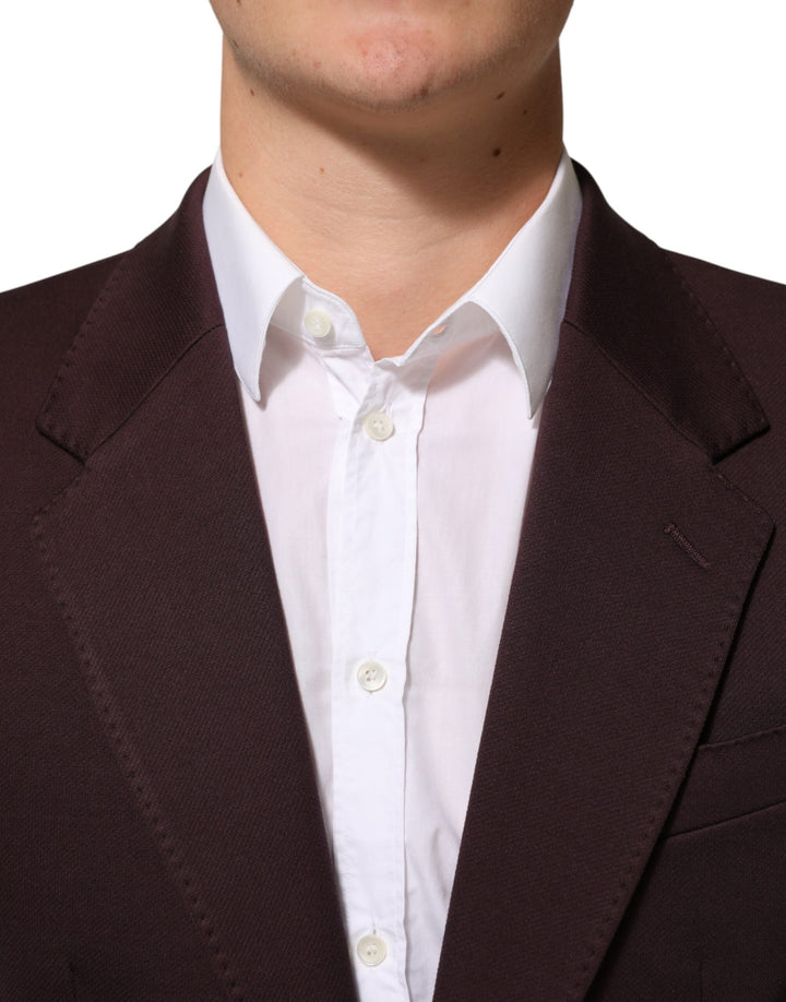 Dolce & Gabbana Maroon Cotton 2 Buttons Suit Jacket Blazer by Dolce & Gabbana outlet now on sale