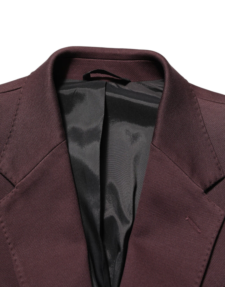 Dolce & Gabbana Maroon Cotton 2 Buttons Suit Jacket Blazer by Dolce & Gabbana outlet now on sale