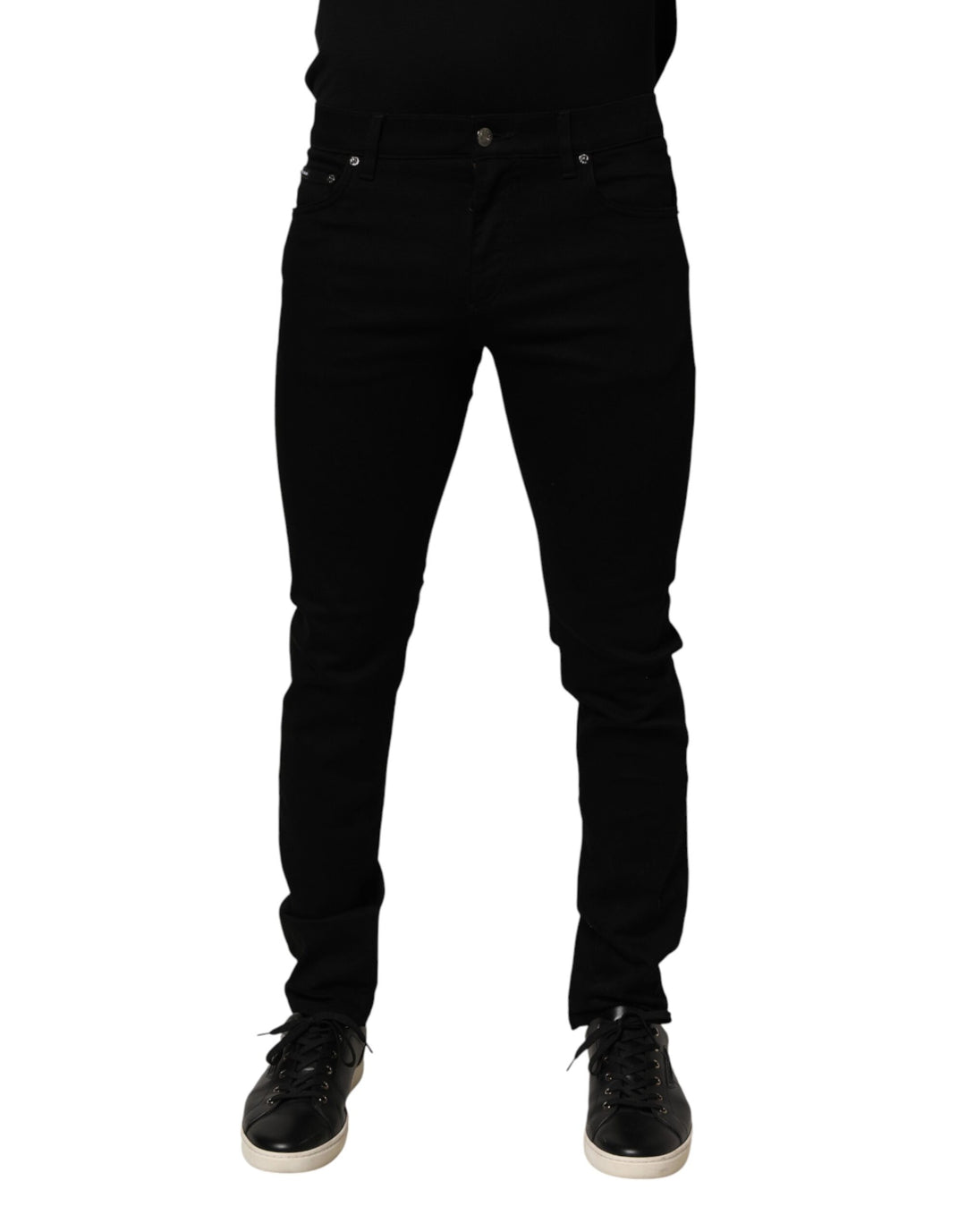 Dolce &amp; Gabbana Sample Sale Dolce &amp; Gabbana Black Cotton Stretch Slim Fit Men Denim Jeans - | Designer outlet