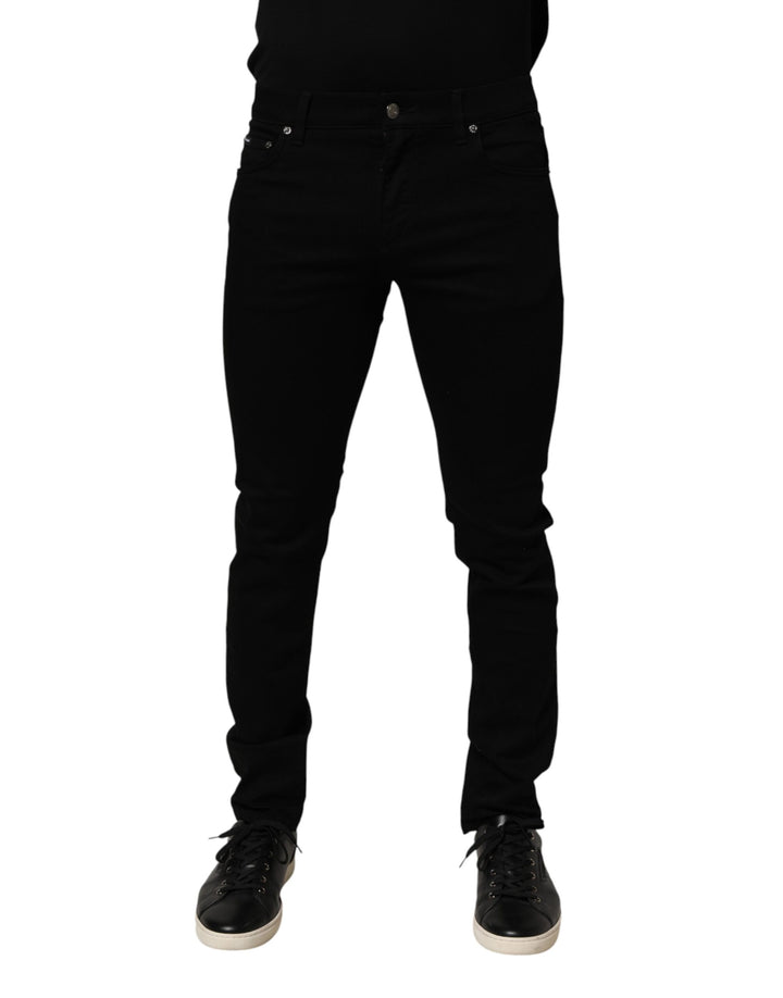 Dolce &amp; Gabbana Sample Sale Dolce &amp; Gabbana Black Cotton Stretch Slim Fit Men Denim Jeans - | Designer outlet