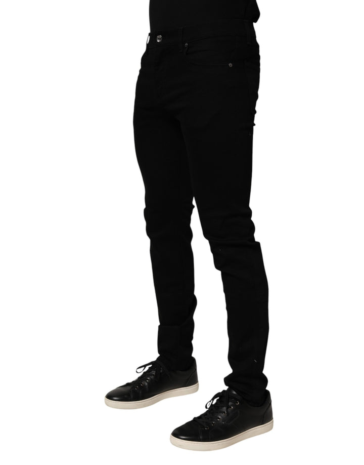 Dolce &amp; Gabbana Sample Sale Dolce &amp; Gabbana Black Cotton Stretch Slim Fit Men Denim Jeans - | Designer outlet