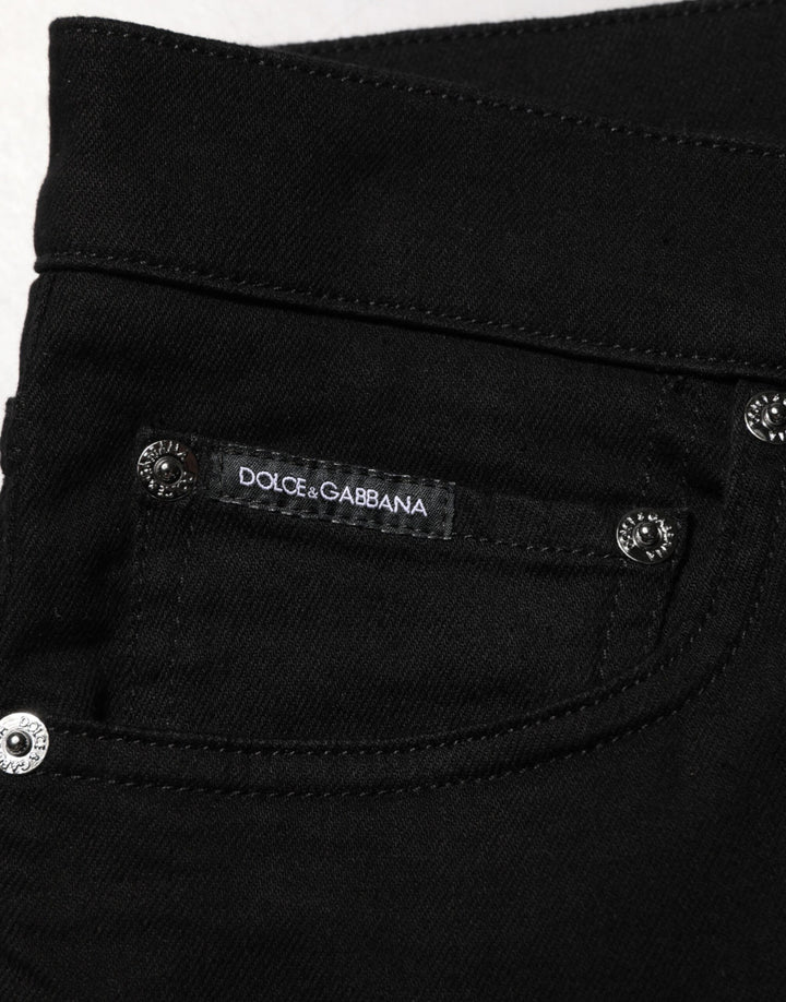 Dolce &amp; Gabbana Sample Sale Dolce &amp; Gabbana Black Cotton Stretch Slim Fit Men Denim Jeans - | Designer outlet