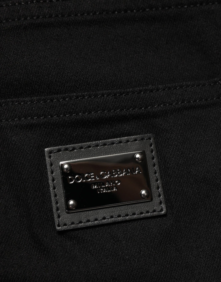 Dolce &amp; Gabbana Sample Sale Dolce &amp; Gabbana Black Cotton Stretch Slim Fit Men Denim Jeans - | Designer outlet