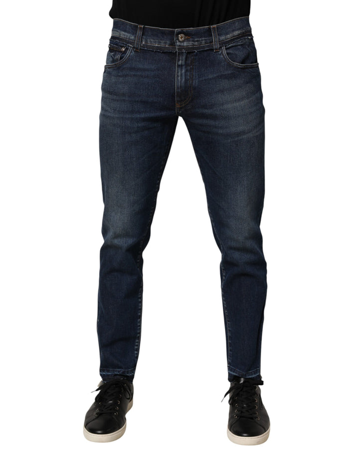 Dolce &amp; Gabbana Blue Cotton Stretch Skinny Men Denim Jeans by Dolce &amp; Gabbana outlet now on sale