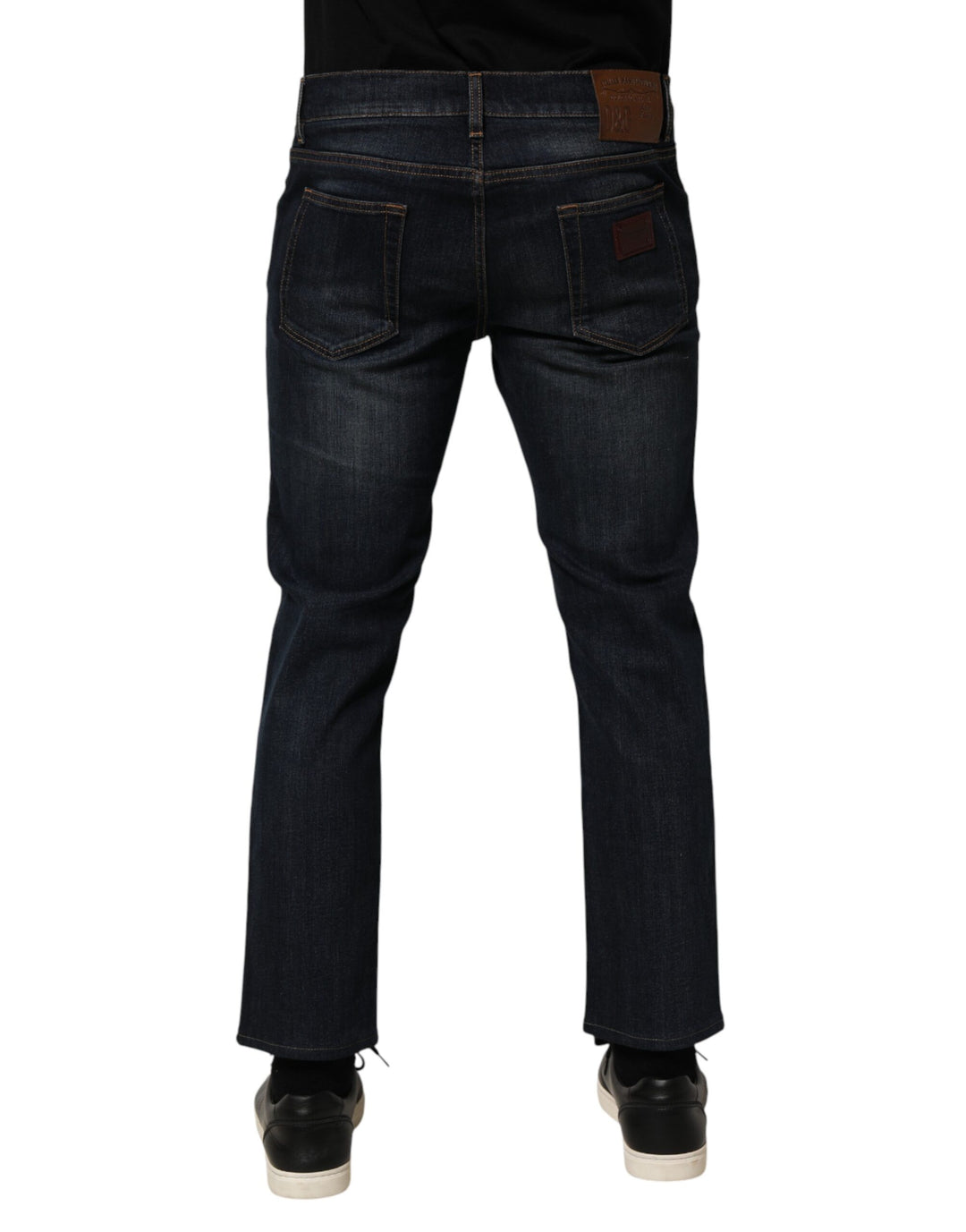 Dolce & Gabbana Dark Blue Cotton Skinny Men Denim Jeans by Dolce & Gabbana outlet now on sale