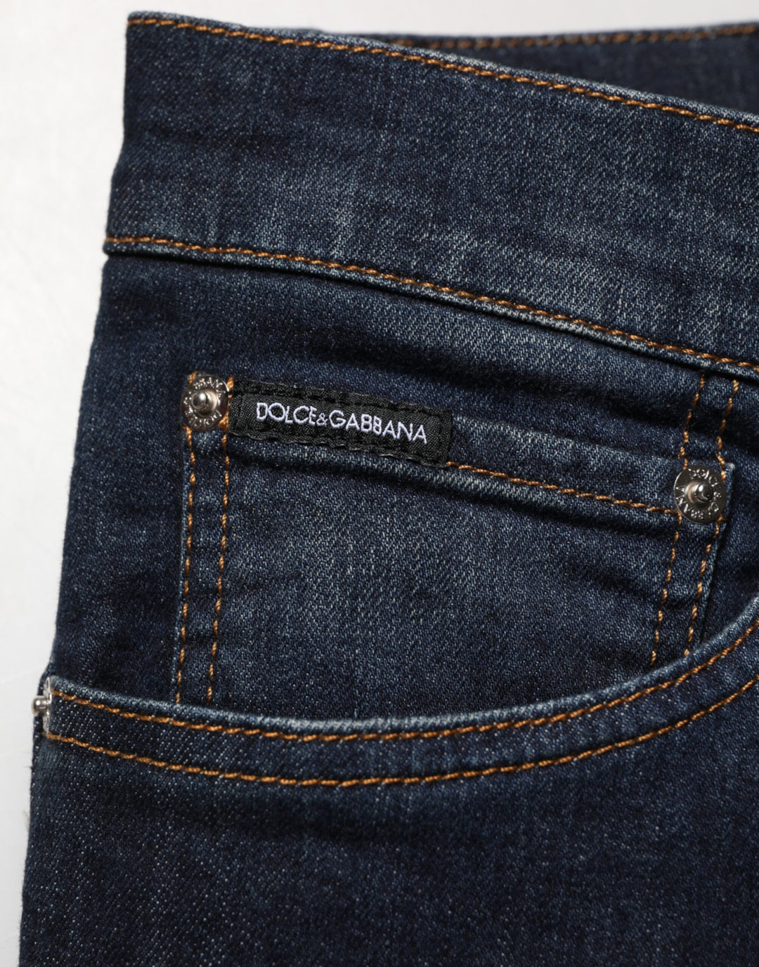 Dolce & Gabbana Dark Blue Cotton Skinny Men Denim Jeans by Dolce & Gabbana outlet now on sale