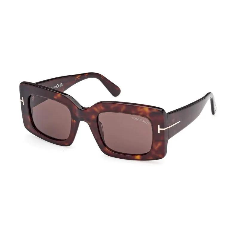 Tom Ford Sample Sale | Tom Ford Sunglasses Square Full Rim, Dark Havana Frame and Brown Lens FT118852E - Sunglasses | Designer outlet