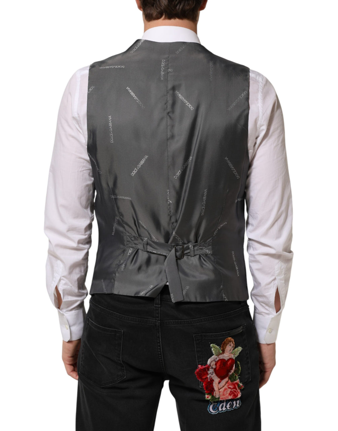 Dolce & Gabbana Black Cotton Waistcoat Dress Men Formal Vest by Dolce & Gabbana outlet now on sale