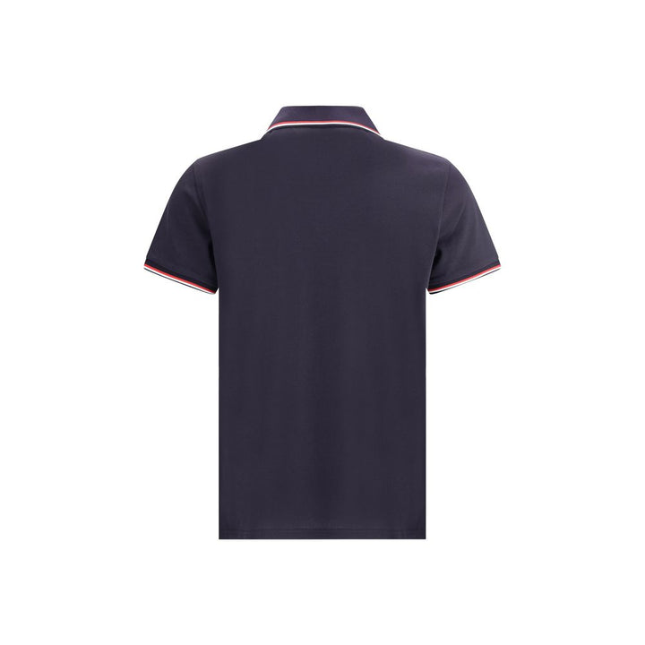 Moncler Blue Cotton Polo Shirt