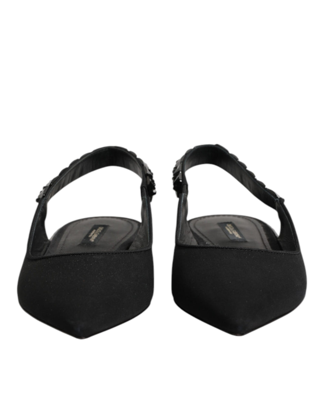 Dolce &amp; Gabbana Sample Sale Dolce &amp; Gabbana Black Crystal Charmeuse Slingback Shoes - | Designer outlet