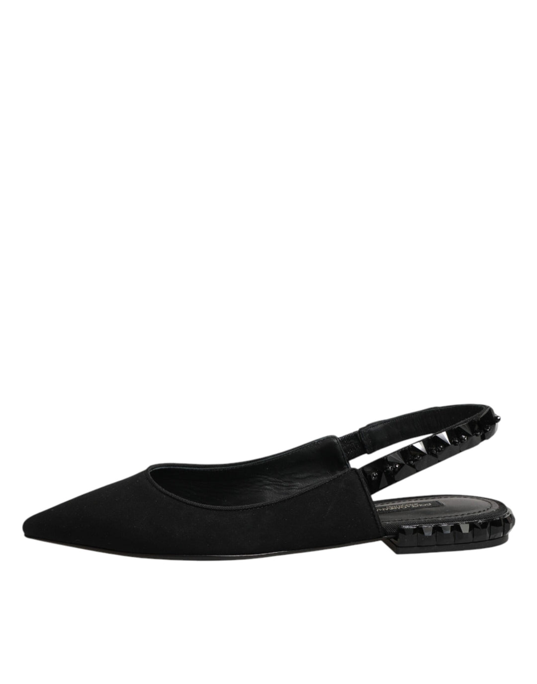 Dolce &amp; Gabbana Sample Sale Dolce &amp; Gabbana Black Crystal Charmeuse Slingback Shoes - | Designer outlet