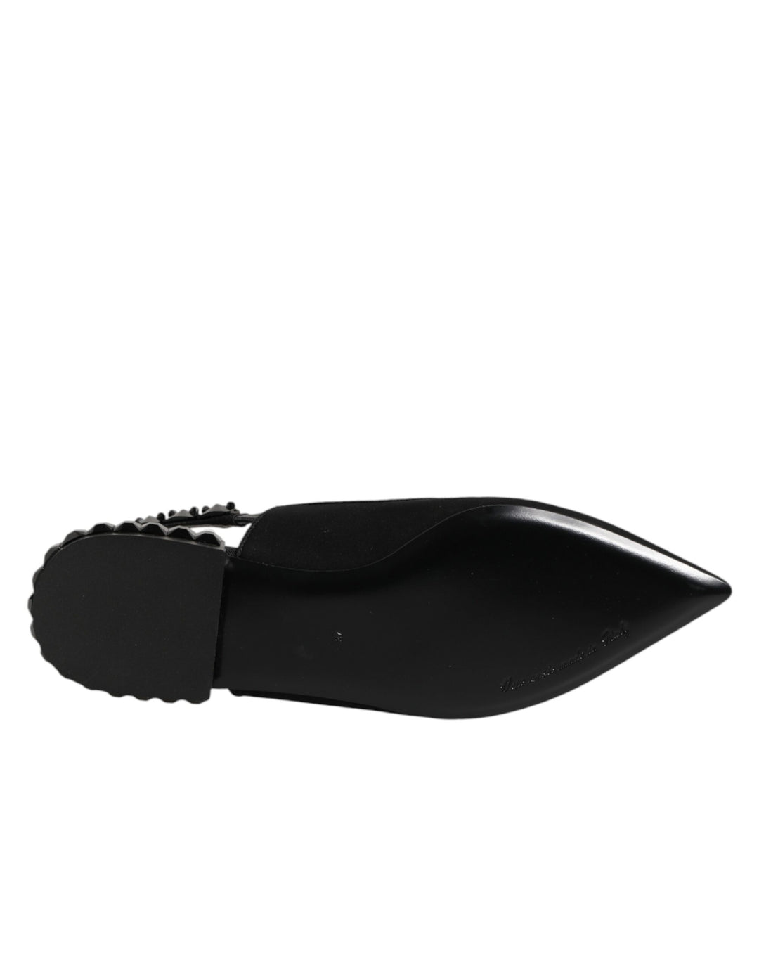 Dolce &amp; Gabbana Sample Sale Dolce &amp; Gabbana Black Crystal Charmeuse Slingback Shoes - | Designer outlet